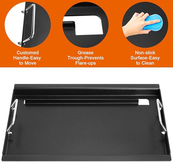 Full-Size Griddle Inserts for Charbroil Performance Convective 3 Burner, Flat Top Griddle for Charbroil Grill 463228622 463732623 463732823 463732923, Replacement Parts for G426-0005-W1