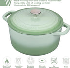 Enameled Cast Iron Dutch Oven Pot with Lid, for Bread Baking, Round Bread Oven- include Sourdough Bread Baking Supplies Set, 4.5QT, Green