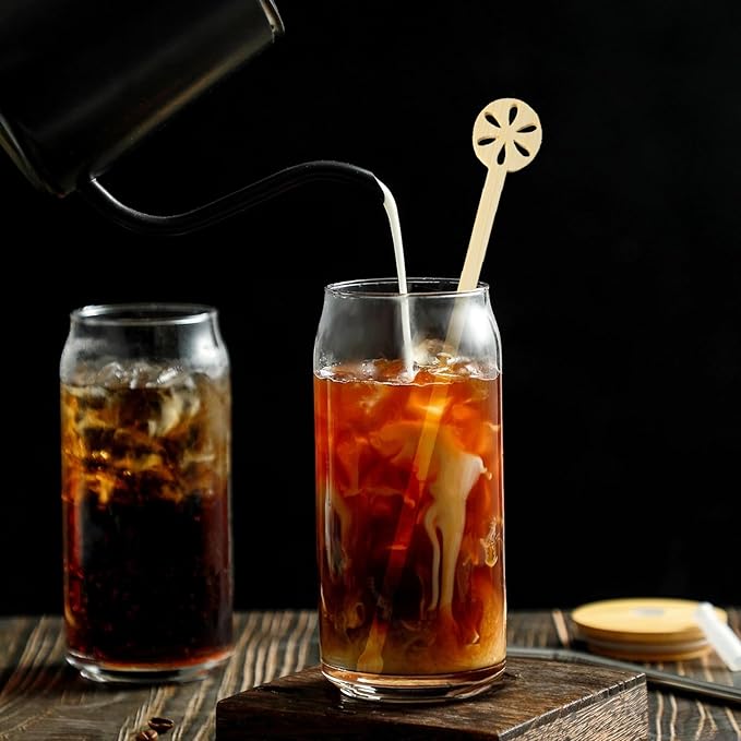 TreeMVI- 200PCS Disposable Coffee Stirrers 7IN Bamboo Coffee Stir Sticks with Round Ends for Mixing Drink,Cocktails,Milk Tea