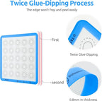 446ºF Heat Resistant Macaron Mat: U-Taste 11x11in Non Stick Silicone Baking Mat, Reusable Cookies Pastry Sheet Liner with Edge Enhancement & Circle Measurement for Square Cake Pan (2 PCS, Light Blue)