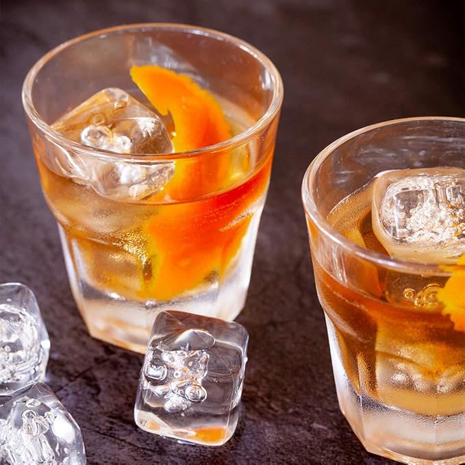 Restaurantware Otto 5 Ounce Whiskey Glasses Set of 12 Paneled Rocks Glasses - Heavy Base Dishwasher-Safe Clear Glass Scotch Glasses Chip-Resistant For Cocktails Or Liquors