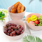 Hioasis 8 Pack Easter Plastic Serving Bowls 128oz Pink Plastic Bowls Heavy Duty Disposable Serving Bowls for Party Snack & Salad & Candy & Bar Buffet & Easter