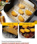 Katbite Air Fryer Parchment Paper Liners 180cs Airfryer Liners Disposable 9x11 Inch Perforated Parchment Paper Sheets Basket Liner Accessories For Toaster oven,Air Fryer, Fit Cuisinart, Ninja Foodi