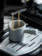 Espresso Cups Ceramic, Espresso Measuring Cups with Dual Measurement Scale, Expresso Shots Cup with Handle, Espresso Accessories, 3 Oz/ 90 Ml, Blue