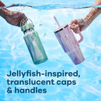 Hydro Flask 32 Oz Travel Tumbler with Handle, Lid and Straw - Insulated Stainless Steel in Jelly Green