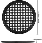 6 Pack 12 Inch Pizza Pan for Oven Round Pizza Pan with Holes Large Pizza Tray Set Carbon Steel Non Stick Pizza Plates Perforated Pizza Baking Sheet Personal Metal Platter for Grilling, Cooking