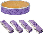 4-Piece Bake Even Strips, Super Absorbent Thick Cake Pan Dampen Strips, Keeps Cakes More Level and Prevents Crowning With Cleaner Edges