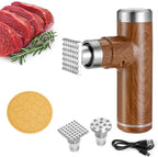 Electric Meat Tenderizer Tool,Cordless Meat Tenderizer Machine with 2 Stainless Steel Meat Mallet,Kitchen Essentials For Tenderizing Steak/Beef/Chicken Chops (brown)