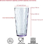 KOXIN-KARLU Mixed Drinkware 26-ounce Plastic Tumbler Acrylic Water Glasses, set of 6 Purple