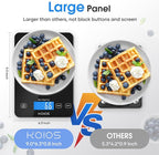 KOIOS Food Scale, 33lb/15kg Digital Kitchen Scale Weight in Grams and Ounces for Cooking Baking, 1g/0.1oz Precise Graduation, Batteries and Type-C Charging, Tare Function, LCD Display, Black