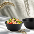 36 oz Large Cereal Bowls Set of 6, Alternative to Plastic Popcorn Bowls Reusable, Unbreakable Wheat Straw Bowls, Microwave Safe Large Cereal Bowl for Kitchen, Serving, Camping(Black)
