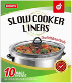 ECOOPTS Slow Cooker Liners Disposable Cooking Bags Large Size Pot Liners Fit 4QT to 8.5QT Suitable for Oval & Round Pot (10 BAGS)