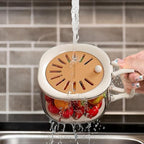 2 Pcs Multipurpose Fruit washing Strainer Container with Lid,2 in 1 Drain Basket for Fruit, Portable Fruit Drainer Container with Handle,Fruit Colander for Kitchen and Outdoor (Pink)