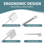 VOCOSTE Meat Tenderizer Mallet, Aluminum Alloy Kitchen Three-sided Meat Pounder Flattened, Meat Mallet Hammer, Steak Chicken Beef Tenderizer Tool