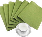 PIGCHCY Plastic Placemats,Durable Heat Resistant Placemats for Dining Table,Washable Woven Vinyl Kitchen Placemats Set of 4 (18 x 12 inches,Sage Green)