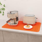 Silicone Dish Drying Mat for Multiple Usage,Easy clean,Eco-friendly,Heat-resistant Silicone Mat for Kitchen Counter or Sink,Refrigerator or Drawer Liner Orange 4XL 32 inches x 18 inches