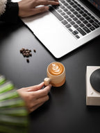 2-Oz Ceramic Espresso Cups with Wood Handle, 2/4-Piece Set for Coffee, Tea, Latte - Dishwasher Safe, Multi-Color & Wood Styles, Gift & Café Use (pink, Wooden Handle4)