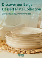 Sweese Porcelain Dinner Plates Set - 10 Inch Beige Round Dishes, 6-Pack, for Salad Serving, Scratch Resistant, Oven, Microwave Safe