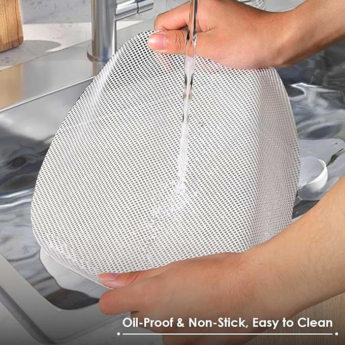 Bamboo Steamer Silicone Liners 12-Inch 6Pcs, BPA Free, Reusable & Non Stick for Food Steamer, Air Fryer, Steaming Dumpling Dim Sum Vegetable, Round Mesh Parchment Baking Sheet Paper