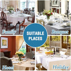 H.VERSAILTEX Linen Textured Table Cloths 54 x 108 Inch Premium Solid Tablecloth Spill-Proof Waterproof Table Cover for Dining Buffet Feature Extra Soft and Thick Fabric Wrinkle Free, Aqua