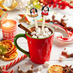 100 Pcs Christmas Coffee Stirrers Wood Cocktail Coffee Stir Sticks Disposable Drink Stirrers for Stirring Hot Chocolate Milkshake Restaurant Home Office Party Supplies