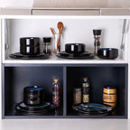 LERATIO Ceramic Plate Set of 6,8.5 Inch Reactive Glaze Light Weight Porcelain Salad Plates,Modern Shape Dinnerware Dishes Set for Kitchen,Microwave&Dishwasher&Oven Safe,Resistant-Indigo Blue