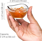 Volarium Mini Glass Prep Bowls Set of 6, 2 1/4 oz LEAD & CADMIUM FREE, Small Glass Spice Bowls for Cooking, Mise en Place, Finger Sauces, Tiny Ingredient, Transparent, Dishwasher & Microwave Safe
