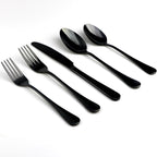30-Piece 18/0 Stainless Steel Classical Flatware Set, Mirror Polishing Black, Service for 6
