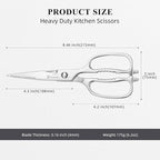 Sunnecko Kitchen Scissors for Food, Heavy Duty Scissors All Purpose Kitchen Shears That Come Apart, 8.5 Inch Fully Forged Stainless Steel