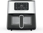 Cuisinart Air Fryer, 6-Quart Basket Large Fryer with 5 Cooking Functions to Roast, Bake, Broil, Air Fry and Keep Warm, 5 Airfryer Presets, Dishwasher-Safe Parts, AIR-200, Stainless Steel & Black