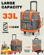 Soft Cooler Bag Insulated 20L/33L, 27/50 Cans Collapsible Camping Coolers 4-Layer Leakproof Portable Ice Chests for Beach, Travel, Picnic, Grocery, Kayaking