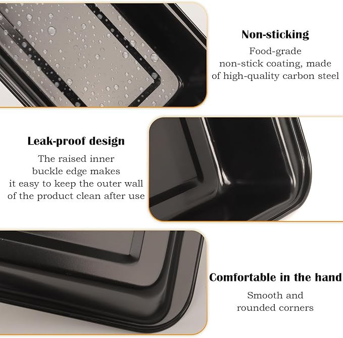 Small Mini Loaf Pans Nonstick Bread Pans Set, 12-Pack, 10x5.1x2.5 in, Thick Carbon Steel, Oven & Air Fryer Safe, Cute Baking Tins, Easy-to-Clean, Durable Bakeware for Mini Bread & Cakes (Black)