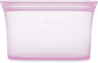 Zip Top Reusable Food Storage Bags | Large Dish [Lavender] | Silicone Meal Prep Container | Microwave, Dishwasher and Freezer Safe | Made in the USA