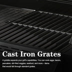 4 Burner Gas Grill Cast Iron Griddle Grill Combo, BBQ Propane Grills with Side Burner 50000BTU Heavy Duty Barbucue Grill With Cover, Black