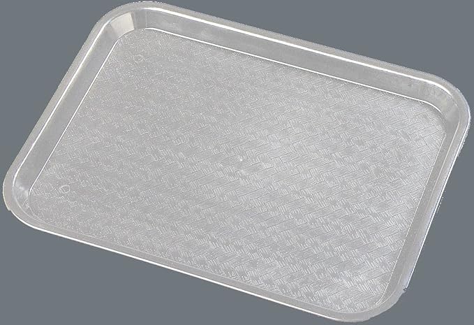 Carlisle FoodService Products Cafe Plastic Fast Food Tray, 14" x 18", Gray, (Pack of 12)