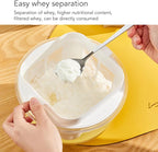 Yogurt Maker with Ultra Fine Mesh Strainer, Yogurt Whey Separator for Homemade Thick Greek Yogurt, Detachable Yogurt Strainer with Pressure Spring