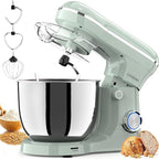 Electric Stand Mixer,10 Speeds Tilt-Head Food Mixer, 3-IN-1 Kitchen Mixer for Daily Cooks with Dishwasher-Safe 6QT Bowl,Dough Hook, Beater, Whisk (Morandi Green)