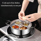 Egg Poacher Pan - 4 Poached Egg Cups, Poached Egg Cooker, Stainless Steel Egg Poaching Pan with Silicone Spatula