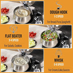 3-in-1 Stand Mixer, 5.3Qt 660W, 6-Speed Tilt-head Food Mixer, Electric Kitchen Portable Lightweight Mixer with Stainless Steel Bowl, Dough Hook, Whisk, Beater(Black)