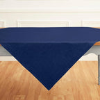 Solino Home Royal Blue Linen Tablecloth 52 x 52 Inch - 100% Pure Linen Square Table Throw - Athena, Machine Washable Tablecloth for Summer