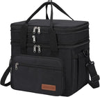 Maelstrom Lunch Box, 23L Insulated Lunch Bag, Expandable Double Deck Cooler Bag, Lightweight Leakproof Tote Bag With Side Tissue Pocket, Suit For Men and Women, Black