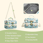 Insulated Kids Double Decker Lunch Bags Tote for Girls Boys Toddler Kindergarten School Picnic Camp Food Cooler Lunch Boxes Thermal with Strap (Lion)