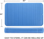 Silicone Dish Drying Mat for Multiple Usage,Easy clean,Eco-friendly,Heat-resistant Silicone Mat for Kitchen Counter or Sink,Refrigerator or Drawer Liner Lichen BlueL 3XL 28 inches x 18 inches