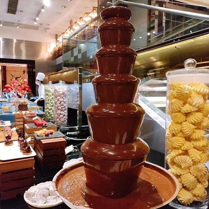 Chocolate Fountain 110V Electric 7-Tiers Larger Digital Chocolate Fountain Melting Machine Heating Fondue Fountain,8kg of chocolate