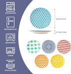 Ceramic Dessert Plates Set - 6 Inch Small Appetizer Plates for Kitchen - Salad Plate for Cake Snacks Side Dish, Microwave Dishwasher Safe, Gift, Assorted Colors