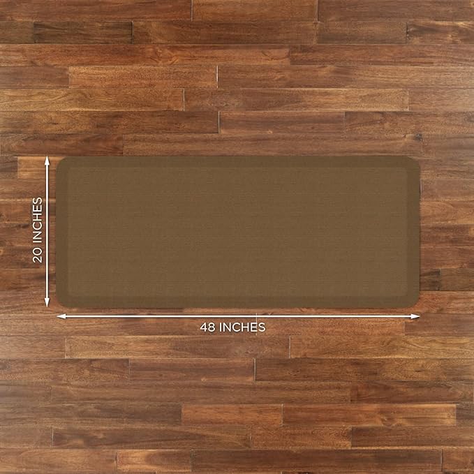 NewLife by GelPro Anti-Fatigue Designer Comfort Kitchen Floor Mat, 20" x48”, Grasscloth Khaki Stain Resistant Surface with 3/4” Thick Ergo-Foam Core for Health and Wellness