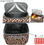 FlowFly Double Layer Cooler Insulated Lunch Bag Adult Lunch Box Large Tote Bag for Men, Women, With Adjustable Strap,Front Pocket and Dual Large Mesh Side Pockets