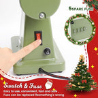 Electric Coffee Grinder Burr Espresso Coffee Bean Grinder Small Automatic Stainless Steel Coffee Mill With Brush, Pea Green