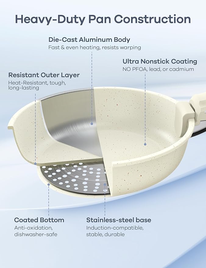 Ganiza 27pcs Nonstick Cookware Set, Pots and Pans Set Non Stick Detachable Handle, Non Toxic Cookware Sets Induction, Pots and Pans with Removable Handles, RV Cooking Set, Oven/Dishwasher Safe