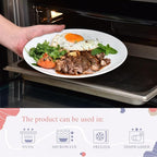 Miicol Ceramic Dinner Plates Set of 4, Large Salad Plate 10.5 inch, White Flat Dish, Porcelain Serving Dishes for Pasta, Steak, Dessert, Microwave and Dishwasher Safe, Scratch Resistant